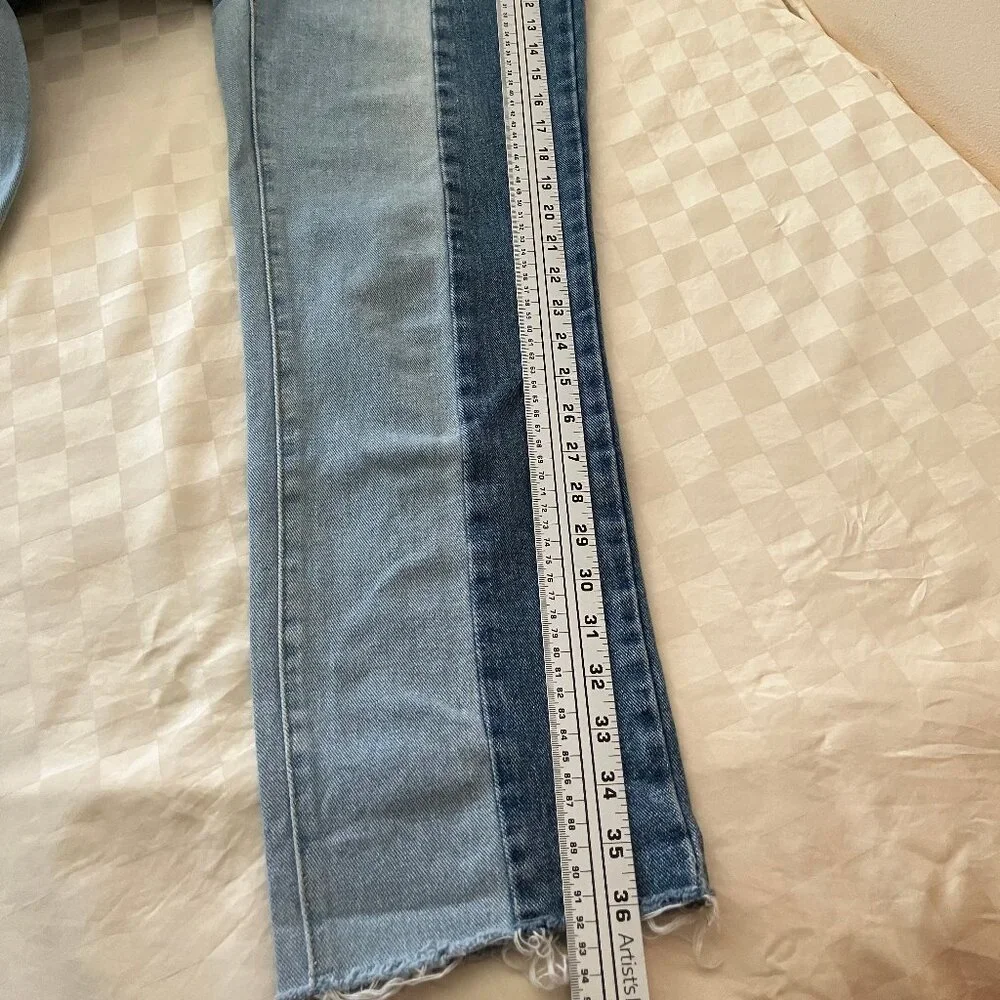 PACSUN Los Angeles High rise straight Blue 2 tones Jeans Size 25 - Picture 12 of 12